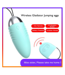 Oeuf  vibrant turquoise avec télécommande à piles  - TOD-083TUR